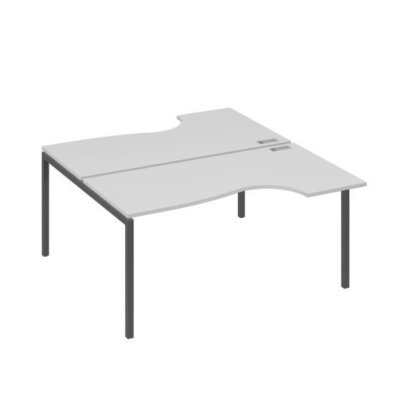 Рабочая станция DUE (2х160) столы эргономичные Классика серый / металлокаркас антрацит