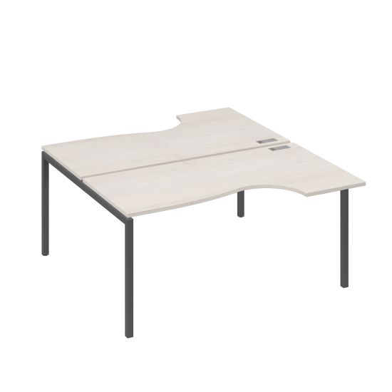 Рабочая станция DUE (2х160) столы эргономичные Классика дуб / металлокаркас антрацит