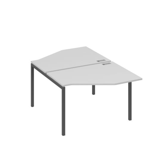 Рабочая станция каркас DUE (2х120) с эргономичными столами Техно серый / металлокаркас антрацит