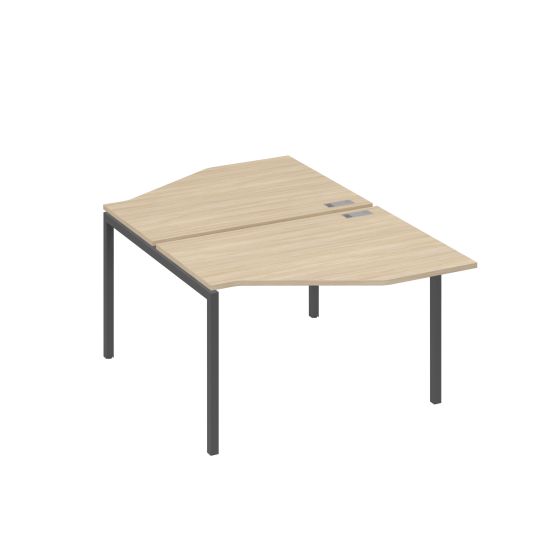 Рабочая станция каркас DUE (2х120) с эргономичными столами Техно дуб скандинавский / металлокаркас антрацит