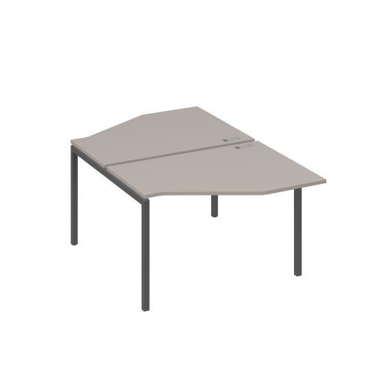 Рабочая станция каркас DUE (2х120) с эргономичными столами Техно мокко премиум / металлокаркас антрацит