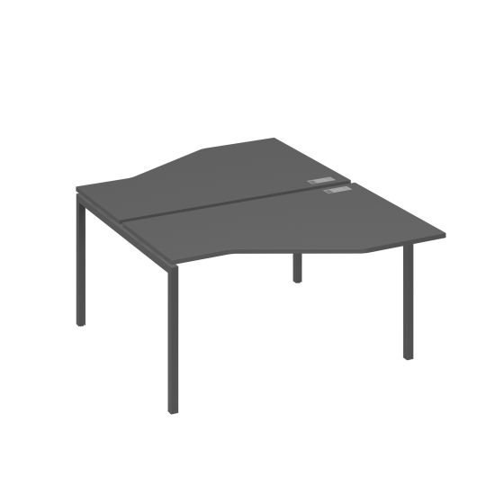 Рабочая станция (2х140) со столами Техно каркас DUE антрацит премиум / металлокаркас антрацит