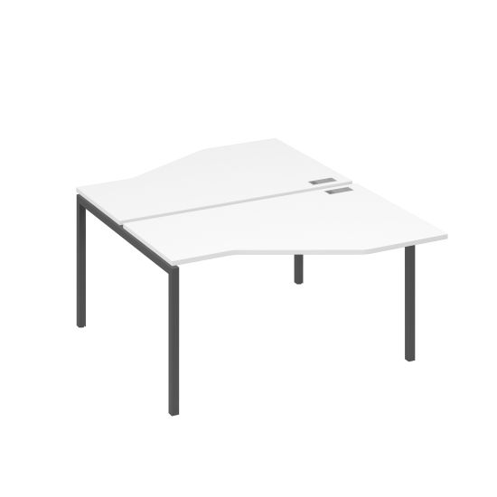 Рабочая станция (2х140) со столами Техно каркас DUE белый премиум / металлокаркас антрацит
