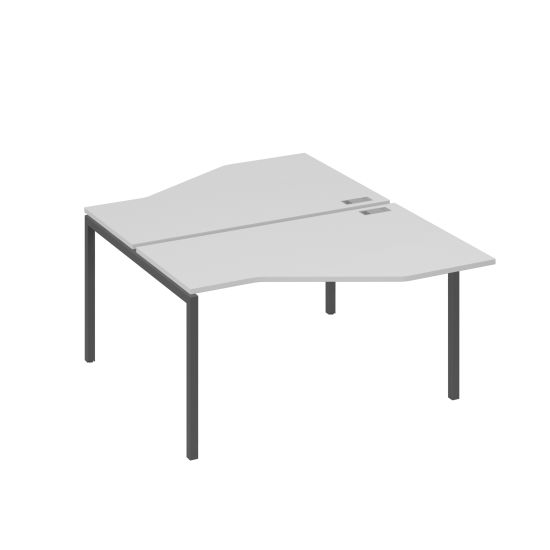 Рабочая станция (2х140) со столами Техно каркас DUE серый / металлокаркас антрацит