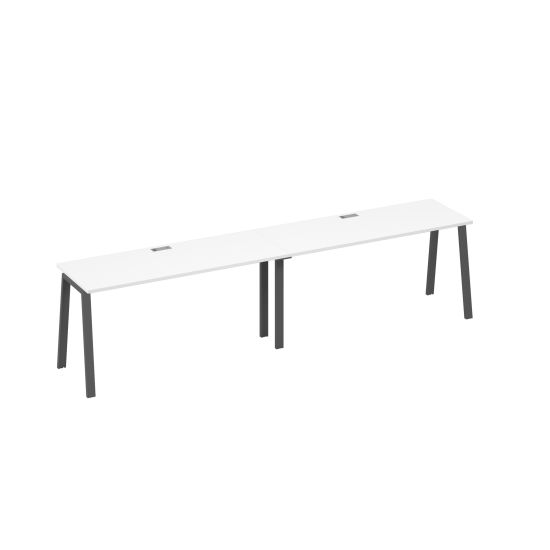Рабочая станция на металлокаркасе TRE (2х160) белый премиум / металлокаркас антрацит