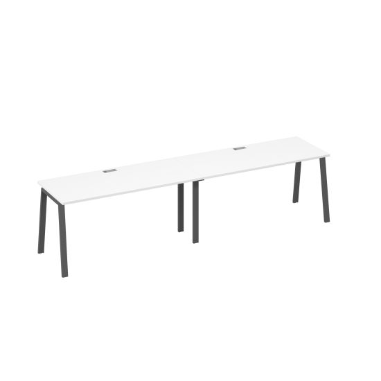 Рабочая станция на металлокаркасе TRE (2х160) белый премиум / металлокаркас антрацит