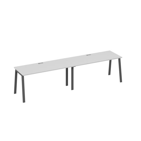 Рабочая станция на металлокаркасе TRE (2х160) серый / металлокаркас антрацит