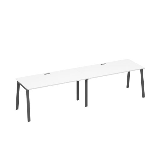 Рабочая станция на металлокаркасе TRE (2х160) белый премиум / металлокаркас антрацит