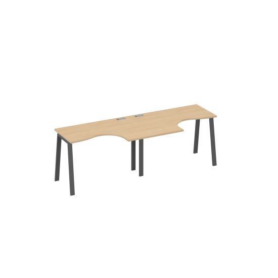 Рабочая станция эргономичная Классика каркас TRE (2х120) натуральный дуб / металлокаркас антрацит