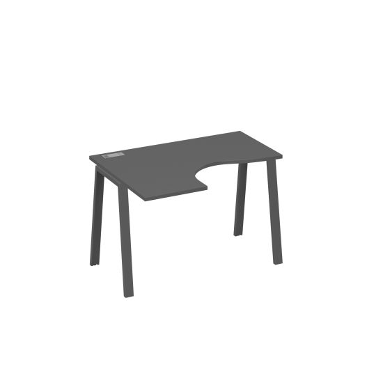 Стол левый Классика эргономичный металлокаркас TRE антрацит премиум / металлокаркас антрацит