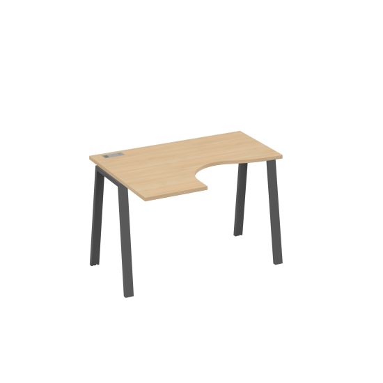 Стол левый Классика эргономичный металлокаркас TRE натуральный дуб / металлокаркас антрацит