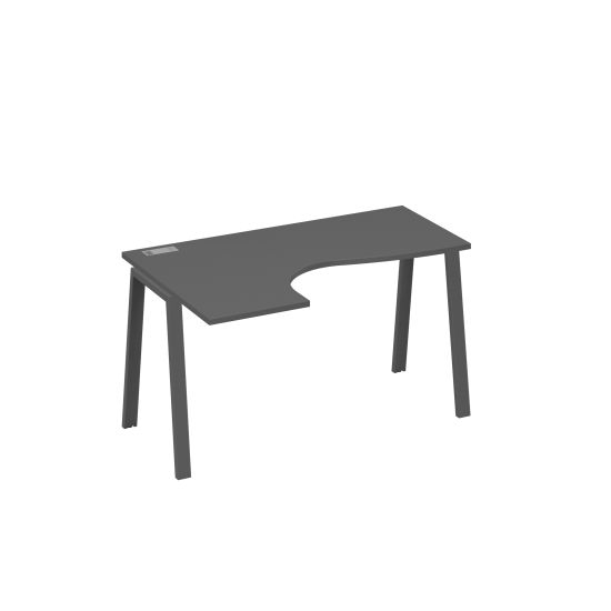 Стол эргономичный Классика на металлокаркасе TRE левый антрацит премиум / металлокаркас антрацит