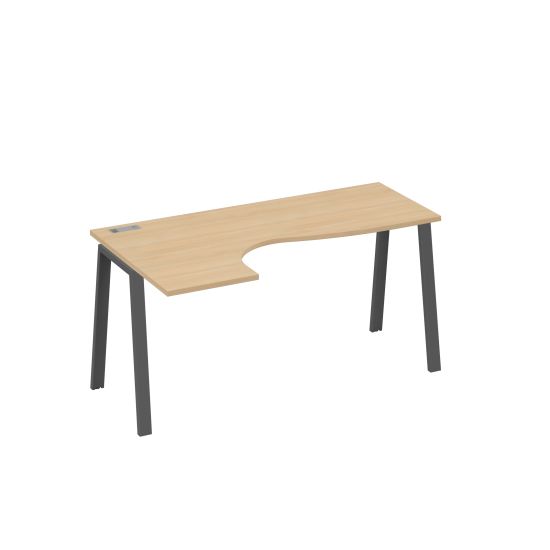 Стол Классика каркас TRE эргономичный левый натуральный дуб / металлокаркас антрацит