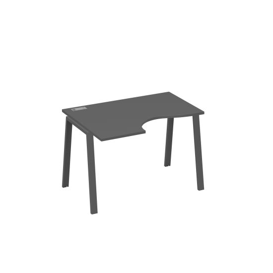 Стол Классика на металлокаркасе TRE левый эргономичный антрацит премиум / металлокаркас антрацит