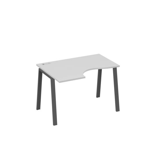 Стол Классика на металлокаркасе TRE левый эргономичный серый / металлокаркас антрацит
