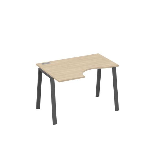 Стол Классика на металлокаркасе TRE левый эргономичный дуб скандинавский / металлокаркас антрацит