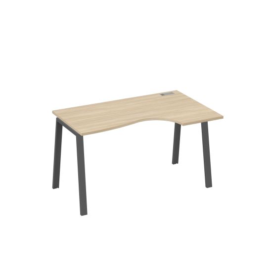 Стол на металлокаркасе TRE эргономичный правый Классика дуб скандинавский / металлокаркас антрацит