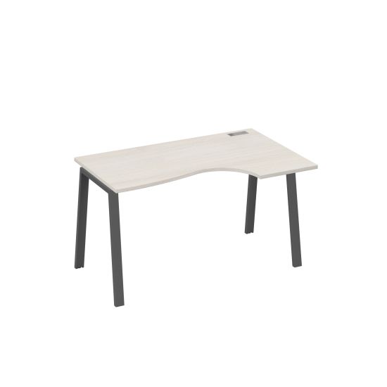 Стол на металлокаркасе TRE эргономичный правый Классика дуб / металлокаркас антрацит