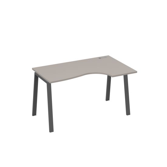 Стол на металлокаркасе TRE эргономичный правый Классика мокко премиум / металлокаркас антрацит
