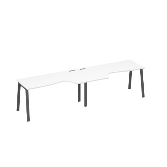 Рабочая станция каркас TRE столы (2х160) белый премиум / металлокаркас антрацит
