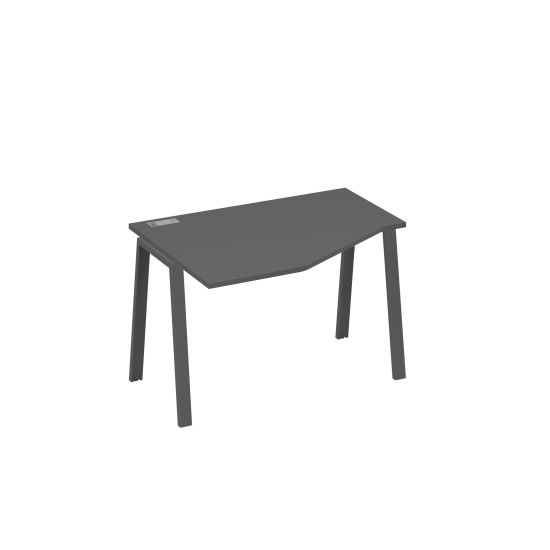 Стол на металлокаркасе TRE эргономичный левый Техно антрацит премиум / металлокаркас антрацит