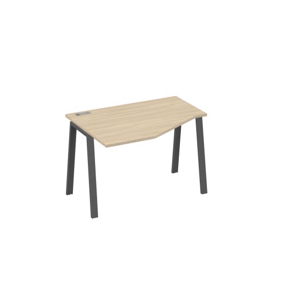 Стол на металлокаркасе TRE эргономичный левый Техно дуб скандинавский / металлокаркас антрацит