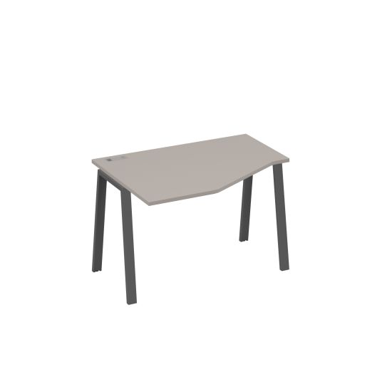 Стол на металлокаркасе TRE эргономичный левый Техно мокко премиум / металлокаркас антрацит