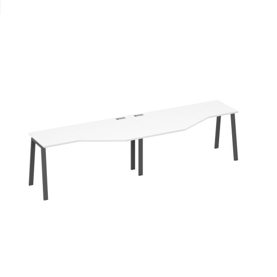 Рабочая станция каркас TRE со столами Техно (2х160) белый премиум / металлокаркас антрацит