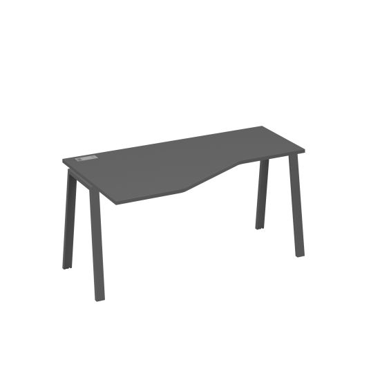 Стол левый Техно на металлокаркасе TRE эргономичный антрацит премиум / металлокаркас антрацит