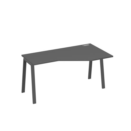 Стол правый Техно на каркасе TRE эргономичный антрацит премиум / металлокаркас антрацит