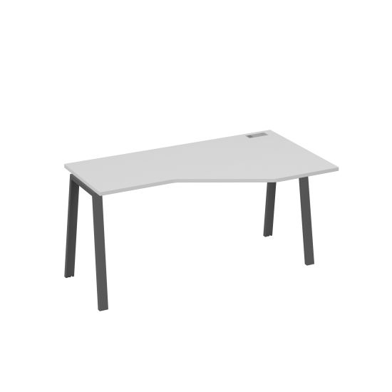 Стол правый Техно на каркасе TRE эргономичный серый / металлокаркас антрацит
