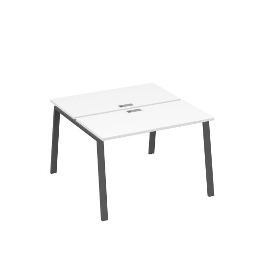 Рабочая станция (2х120) на каркасе TRE белый премиум / металлокаркас антрацит
