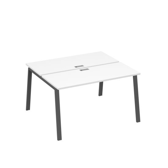 Станция 2х140 с опорами TRE офисная белый премиум / металлокаркас антрацит