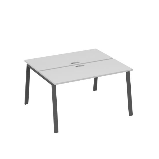 Станция 2х140 с опорами TRE офисная серый / металлокаркас антрацит