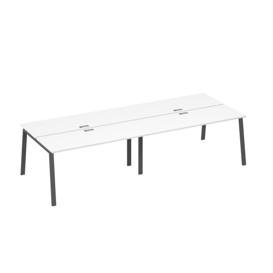 Рабочая станция на металлокаркасе TRE (4х160) белый премиум / металлокаркас антрацит