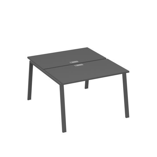 Рабочая станция 2х120 с металлокаркасом TRE антрацит премиум / металлокаркас антрацит