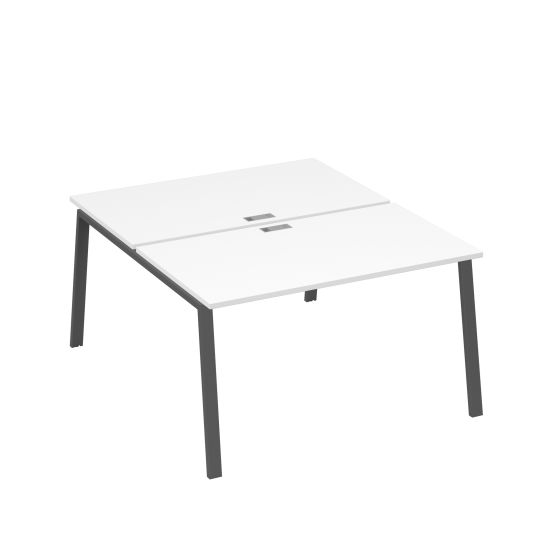 Рабочая станция каркас TRE 2х140 офисная белый премиум / металлокаркас антрацит