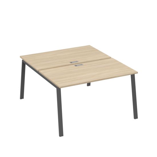 Рабочая станция каркас TRE 2х140 офисная дуб скандинавский / металлокаркас антрацит