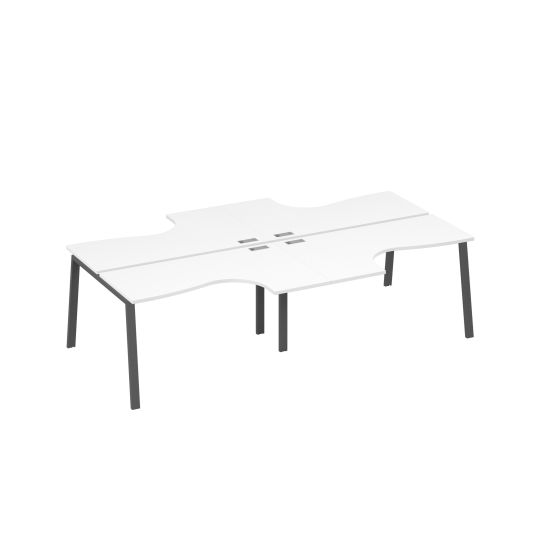 Рабочая станция со столами (4х140) каркас TRE белый премиум / металлокаркас антрацит