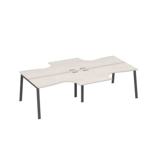 Рабочая станция со столами (4х140) каркас TRE дуб / металлокаркас антрацит