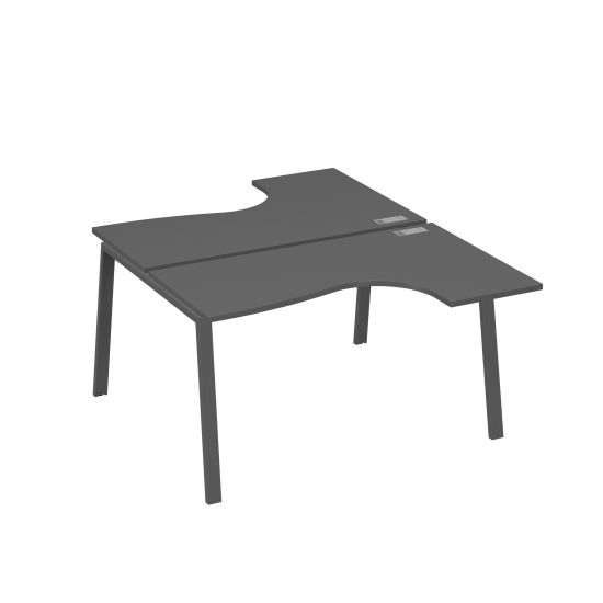 Рабочая станция TRE (2х140) столы Классика эргономичные антрацит премиум / металлокаркас антрацит