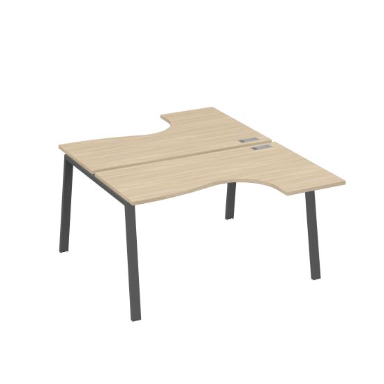 Рабочая станция TRE (2х140) столы Классика эргономичные дуб скандинавский / металлокаркас антрацит