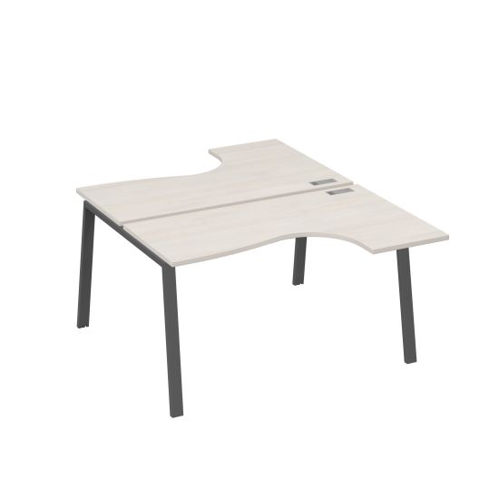 Рабочая станция TRE (2х140) столы Классика эргономичные дуб / металлокаркас антрацит