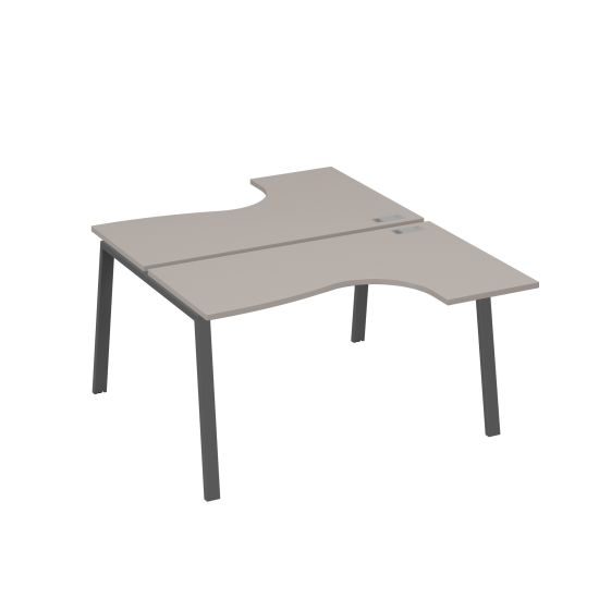 Рабочая станция TRE (2х140) столы Классика эргономичные мокко премиум / металлокаркас антрацит