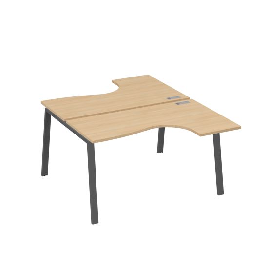 Рабочая станция TRE (2х140) столы Классика эргономичные натуральный дуб / металлокаркас антрацит