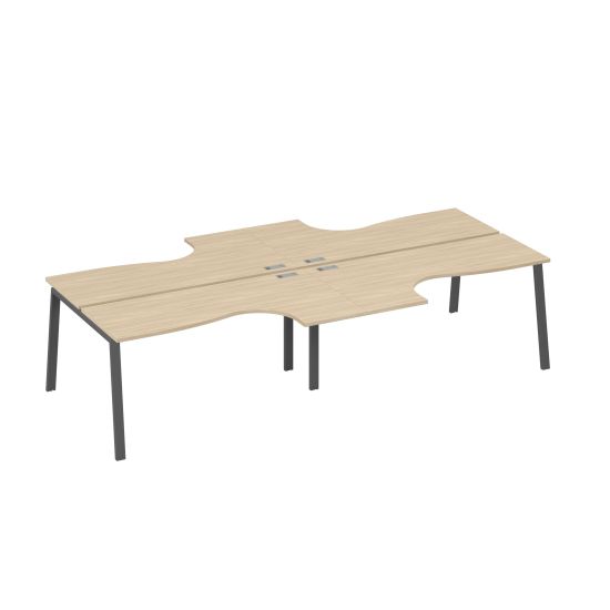Рабочая станция из столов (4х160) Классика каркас TRE дуб скандинавский / металлокаркас антрацит