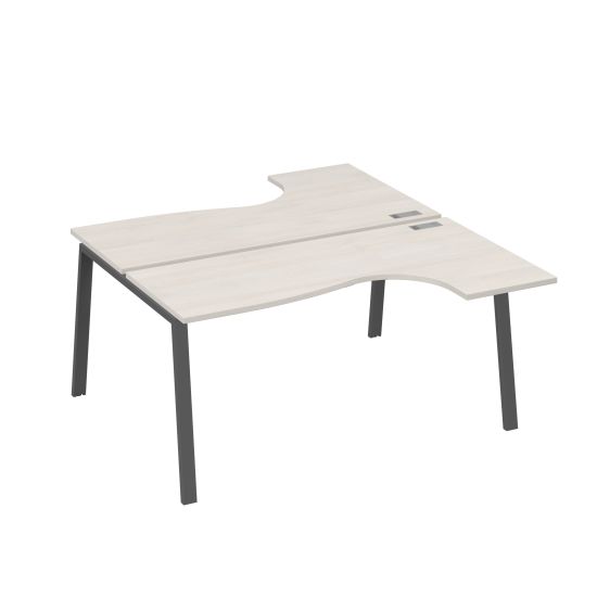 Рабочая станция на опорах TRE (2х160) столы Классика дуб / металлокаркас антрацит