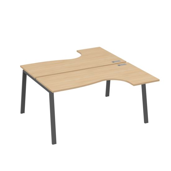 Рабочая станция на опорах TRE (2х160) столы Классика натуральный дуб / металлокаркас антрацит