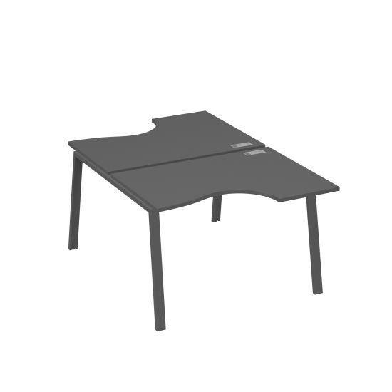 Рабочая станция со столами (2х120) каркас TRE антрацит премиум / металлокаркас антрацит