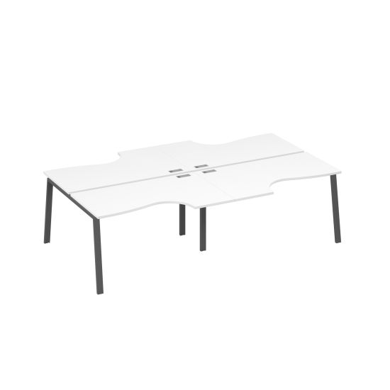 Рабочая станция TRE со столами (4х140) Классика белый премиум / металлокаркас антрацит